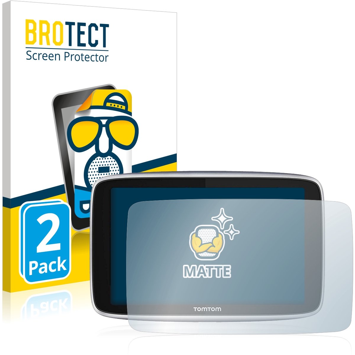 BROTECT - Screenprotector voor TomTom GO Premium (5") - Folie Beschermfolie matte 2 Stuks