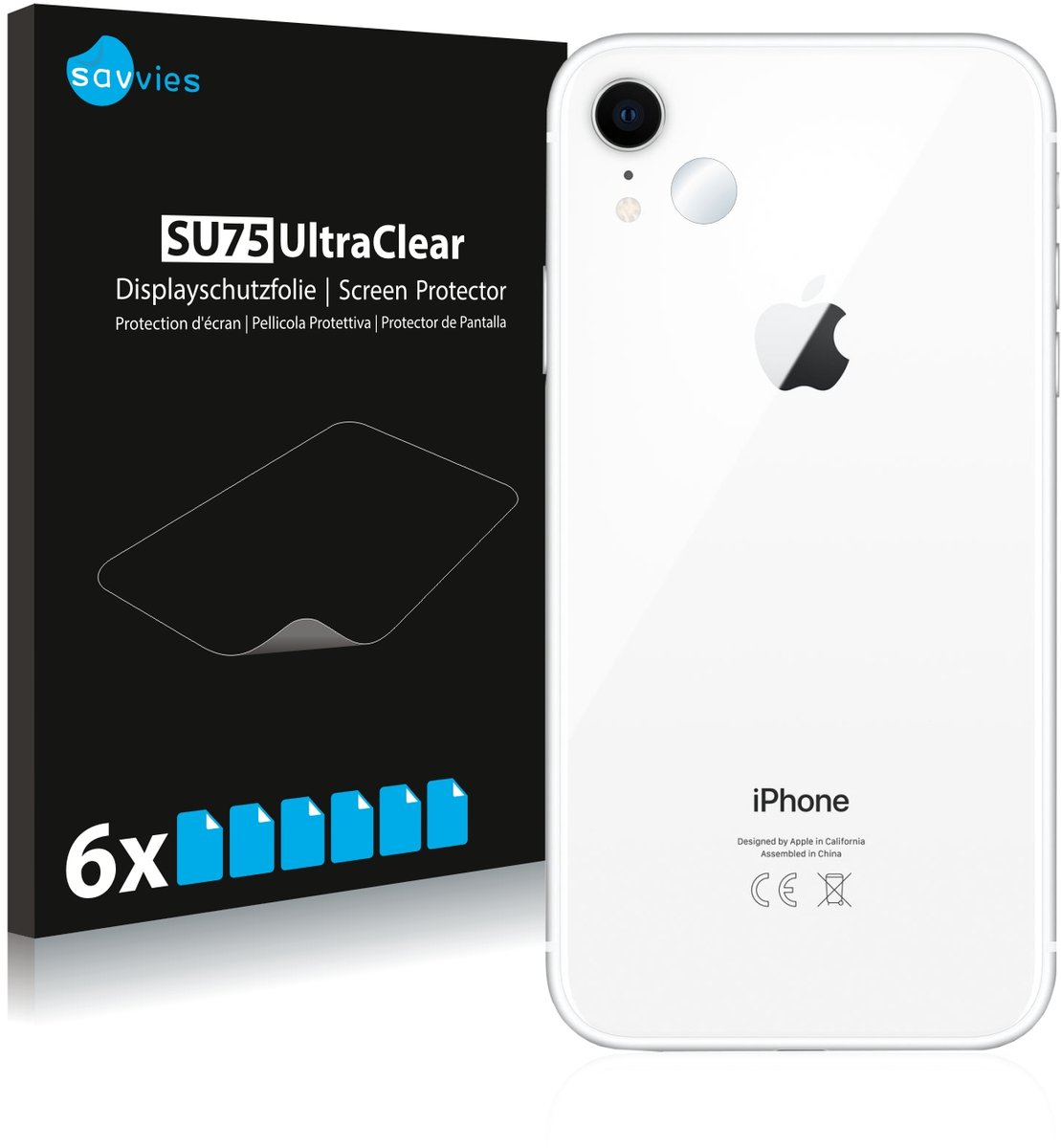 Savvies - Screenprotector voor Apple iPhone XR (ALLEEN Camera Lens) - Folie Beschermfolie transparant 6 Stuks