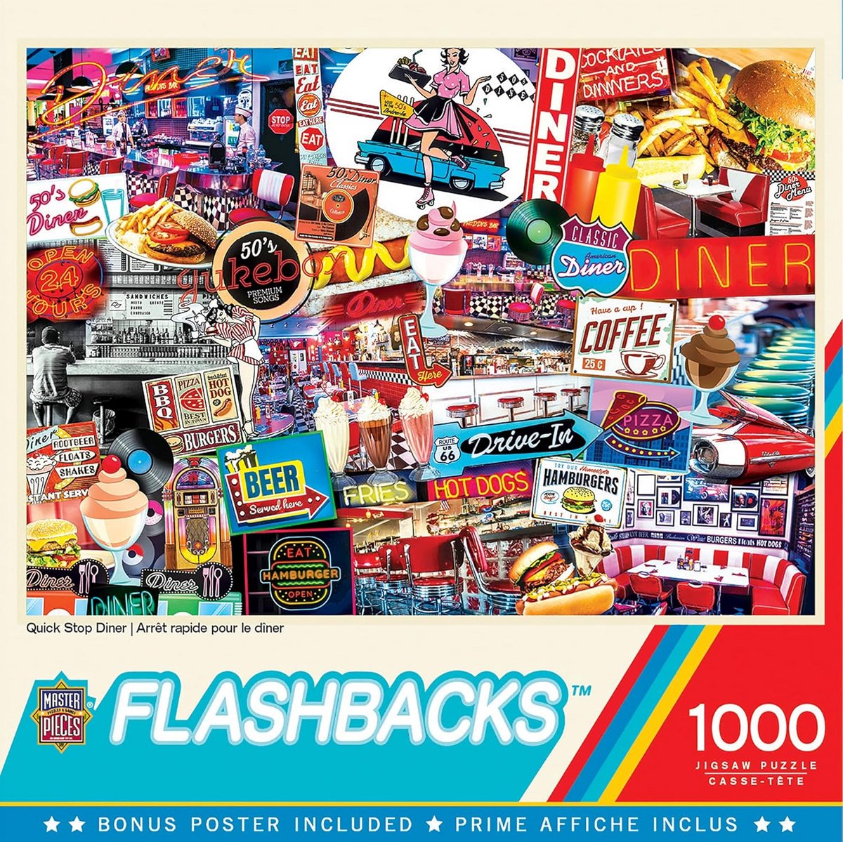 1000 Stukjes Puzzel: Quick Stop Diner - Uitdagend Legpuzzel voor Volwassenen en Familie
