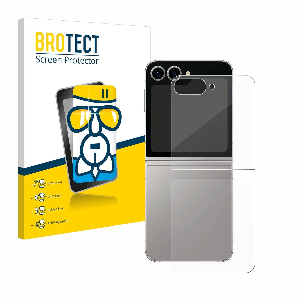 Screenprotector voor Samsung Galaxy Z Flip 6 (Achterkant) Beschermglas transparant