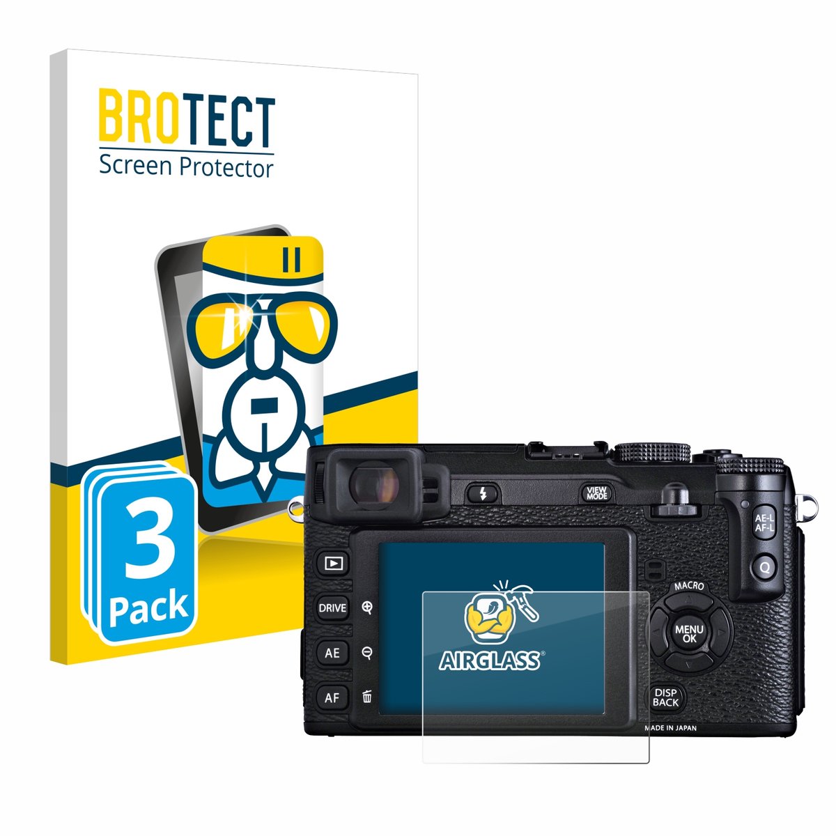 Screenprotector 3 Stuks voor Fujifilm X-E1 Beschermglas transparant