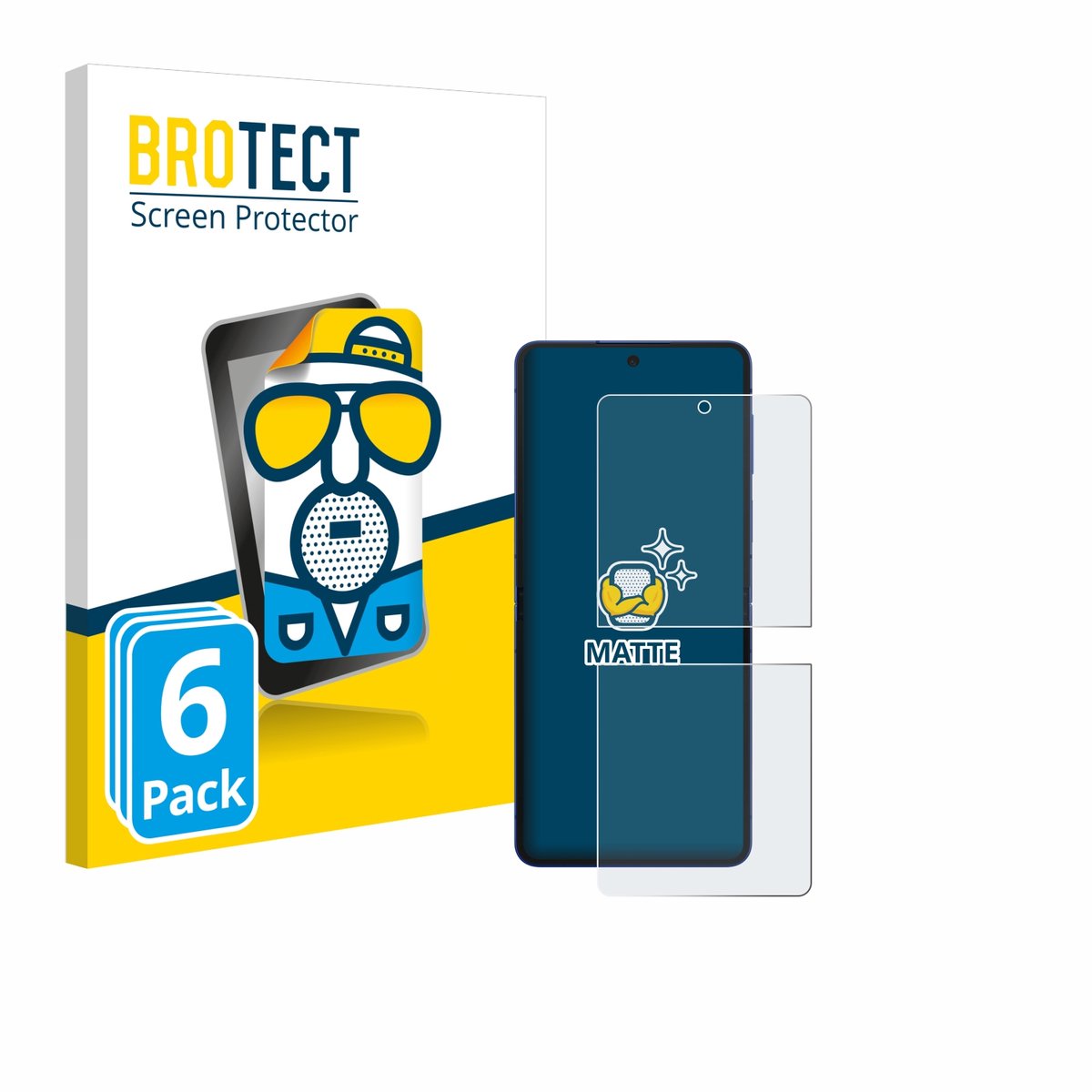 BROTECT - Screenprotector voor Samsung Galaxy Z Flip 7 - Folie Beschermfolie matte 6 Stuks