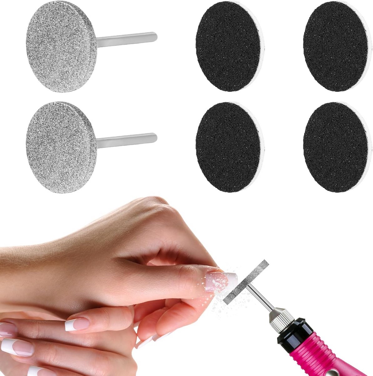 2 stuks Carbide Nagelboor Set voor Elektrische Voetvijl - Manicure en Pedicure Bits voor Nagelverzorging en Dode Huid