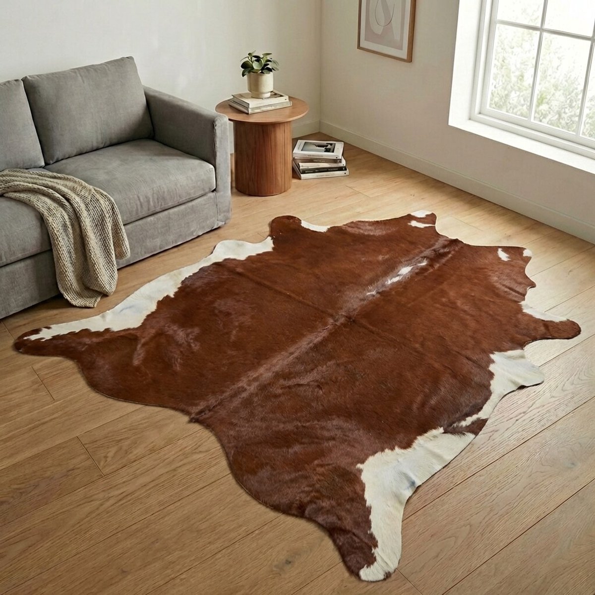 Koeienhuid Vloerkleed XL (Groot) - Effen-solid - 237 x 226 cm - Koeienkleed / Koeienvel / Dierenvel / Dierenhuid / Koehuid Tapijt