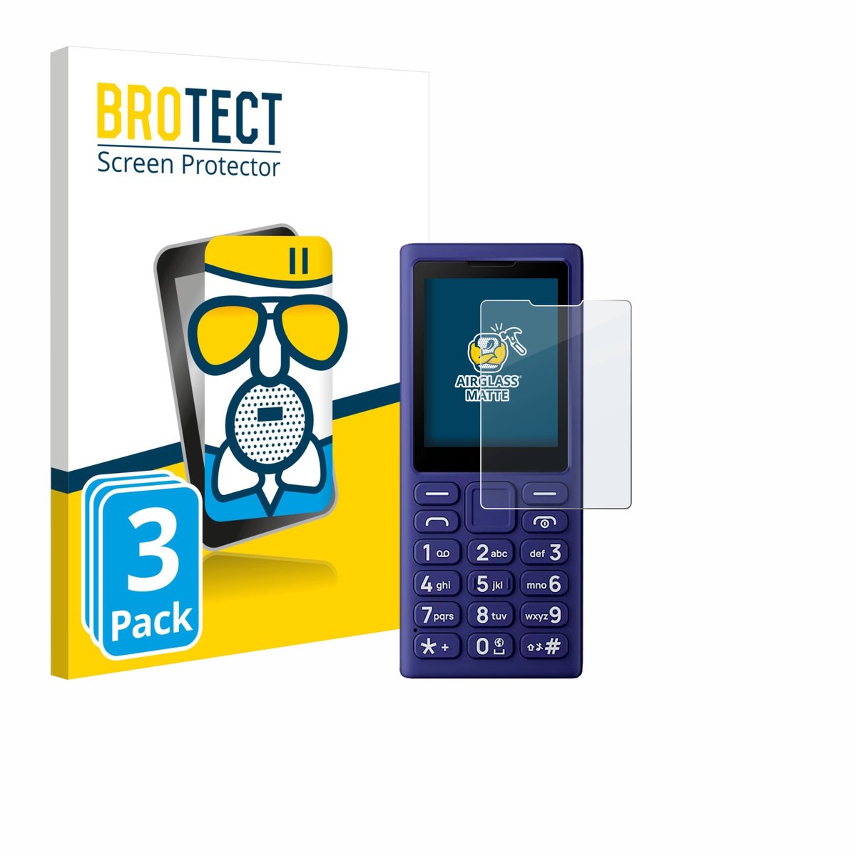 BROTECT - Screenprotector voor HMD 101 4G - Folie Beschermfolie Beschermglas matte 3 Stuks