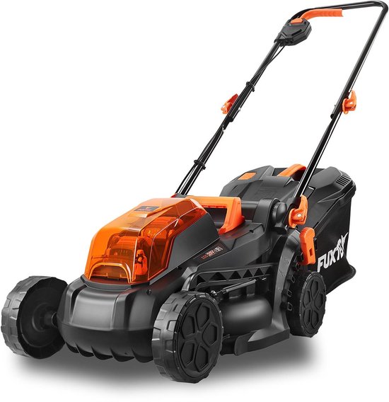 Accu grasmaaier 40V (2X20V) - FUXTEC FX-E1RM20 - breedte 33cm 2 accu's Li-Ion 2Ah, dubbele lader 2,4A, vultrechter 35L