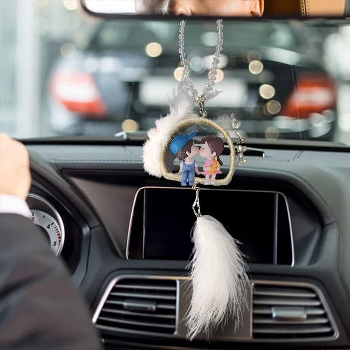Schattige Auto Spiegelhanger Decoratie voor Interieur Vrouwen Accessoires