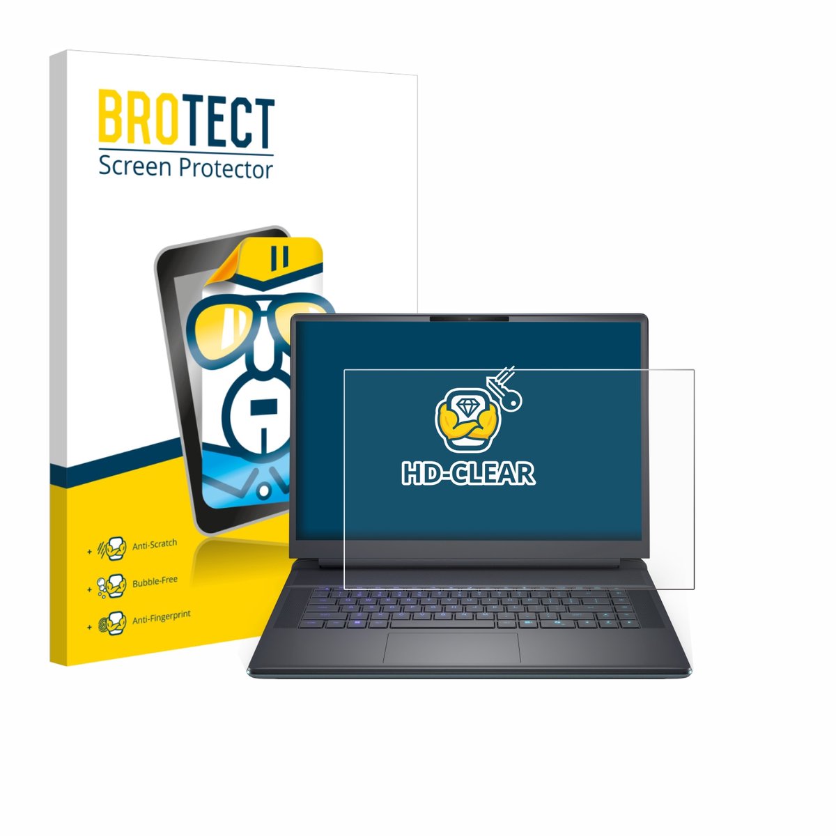 BROTECT - Screenprotector voor Dell Alienware 16 Area-51 - Folie Beschermfolie transparant