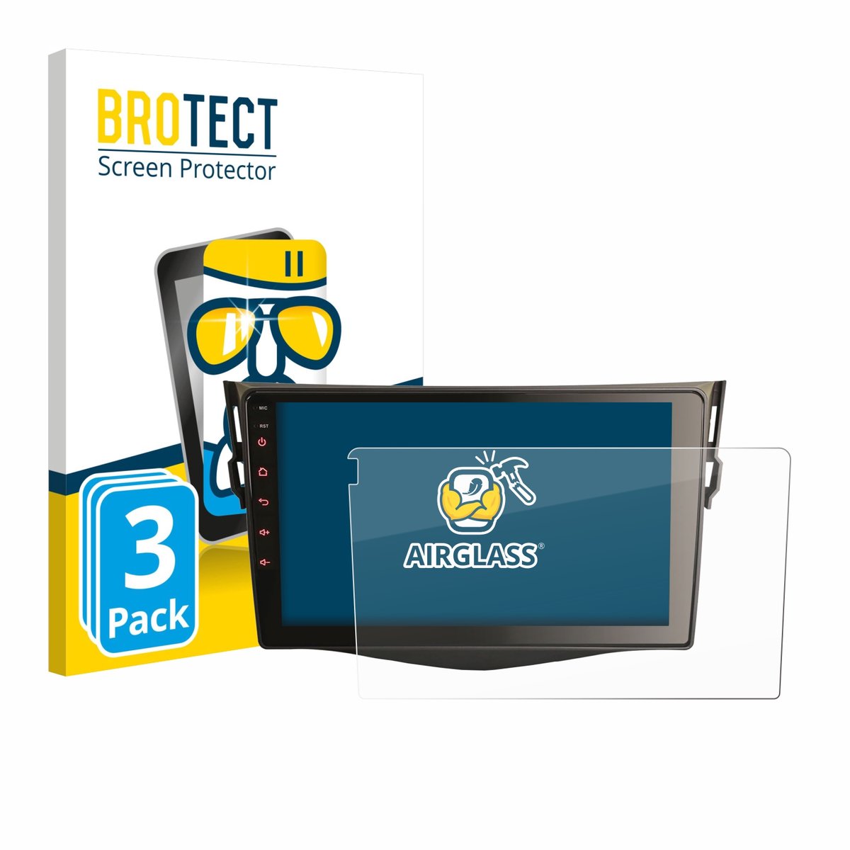 Screenprotector 3 Stuks voor Erisin ES893AR 9" Beschermglas transparant