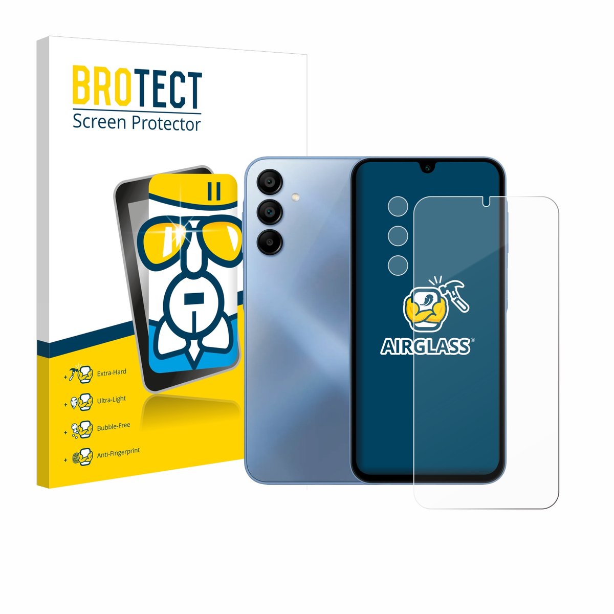 Screenprotector voor Samsung Galaxy A15 5G (Voor+Camera) Beschermglas transparant