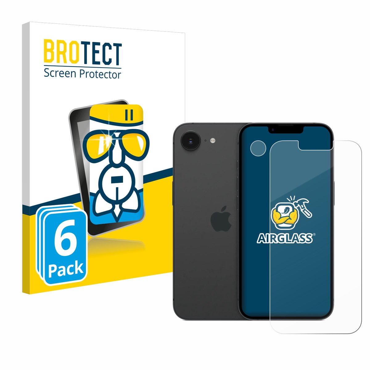 Screenprotector 6 Stuks voor Apple iPhone 16e / 17e Beschermglas transparant