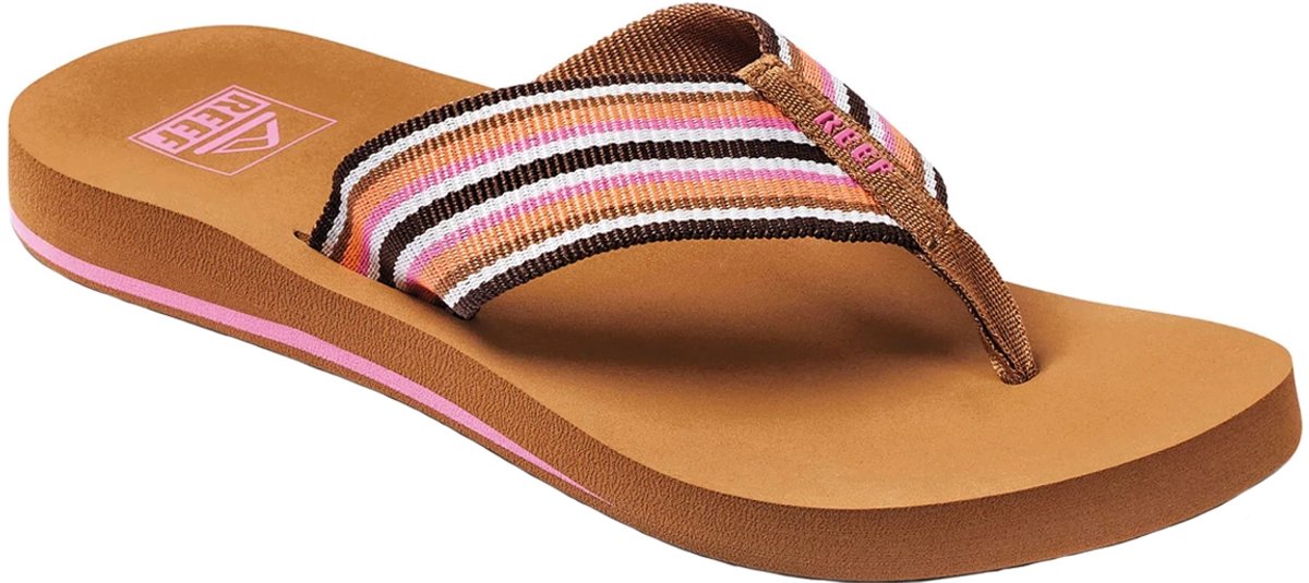 Reef Spring Woven Smoothie Stripe Dames Slippers Cognac Bruin
