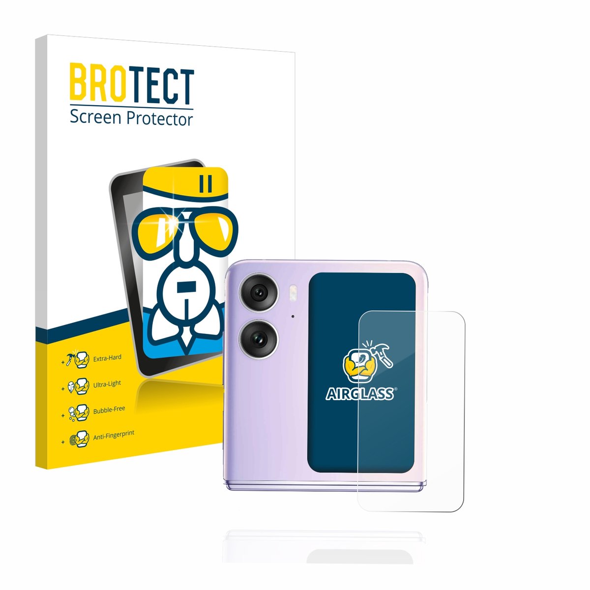 Screenprotector voor Oppo Find N2 Flip (Achterdisplay) Beschermglas transparant