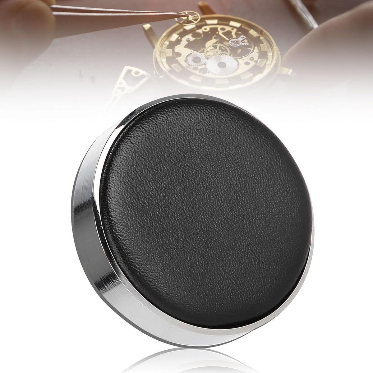 Allecto- Horloge Case - Kussen Pad - Horlogemaker Reparatie Tool - Verander Batterij - Glas - Geschikt voor Horloge Reparaties - Zwart Grijs - Sieraden Beweging Behuizing Houders - 5.3 x 5.3 x 0.5 inch