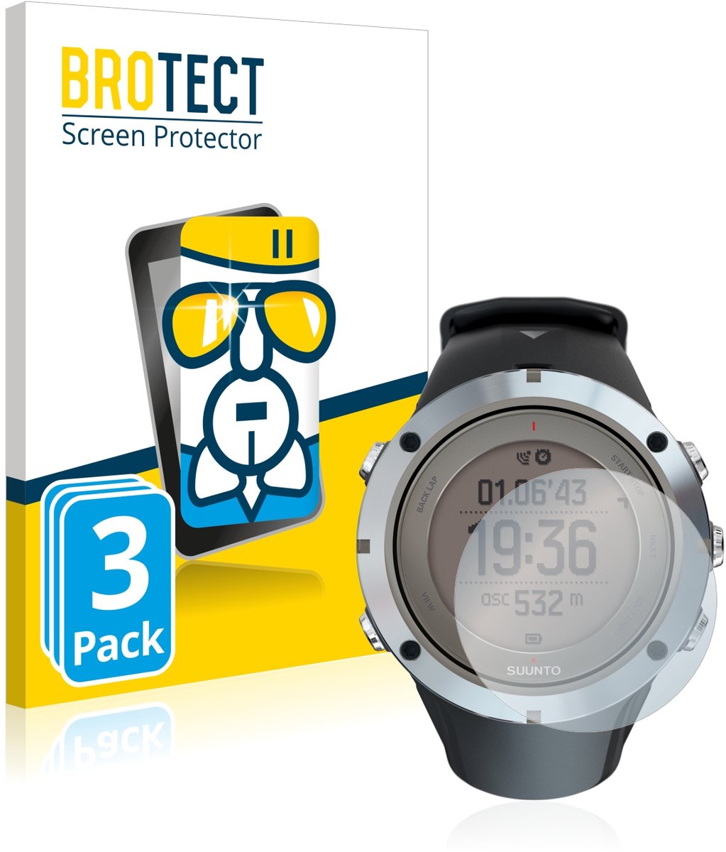 Screenprotector 3 Stuks voor Suunto Ambit3 Peak Sapphire Beschermglas transparant