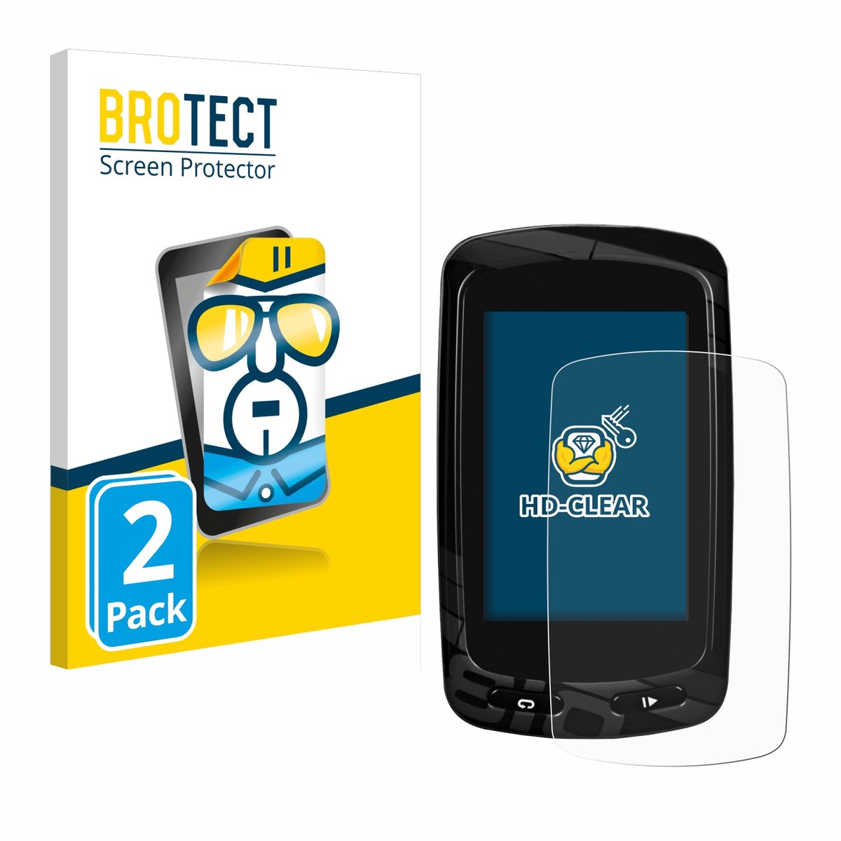 BROTECT - Screenprotector voor Garmin Edge 810 - Folie Beschermfolie transparant 2 Stuks