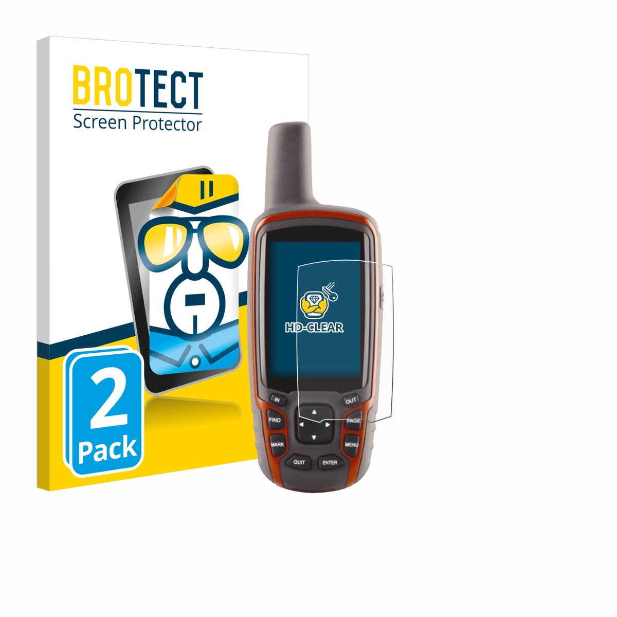 BROTECT - Screenprotector voor Garmin GPSMAP 62s - Folie Beschermfolie transparant 2 Stuks