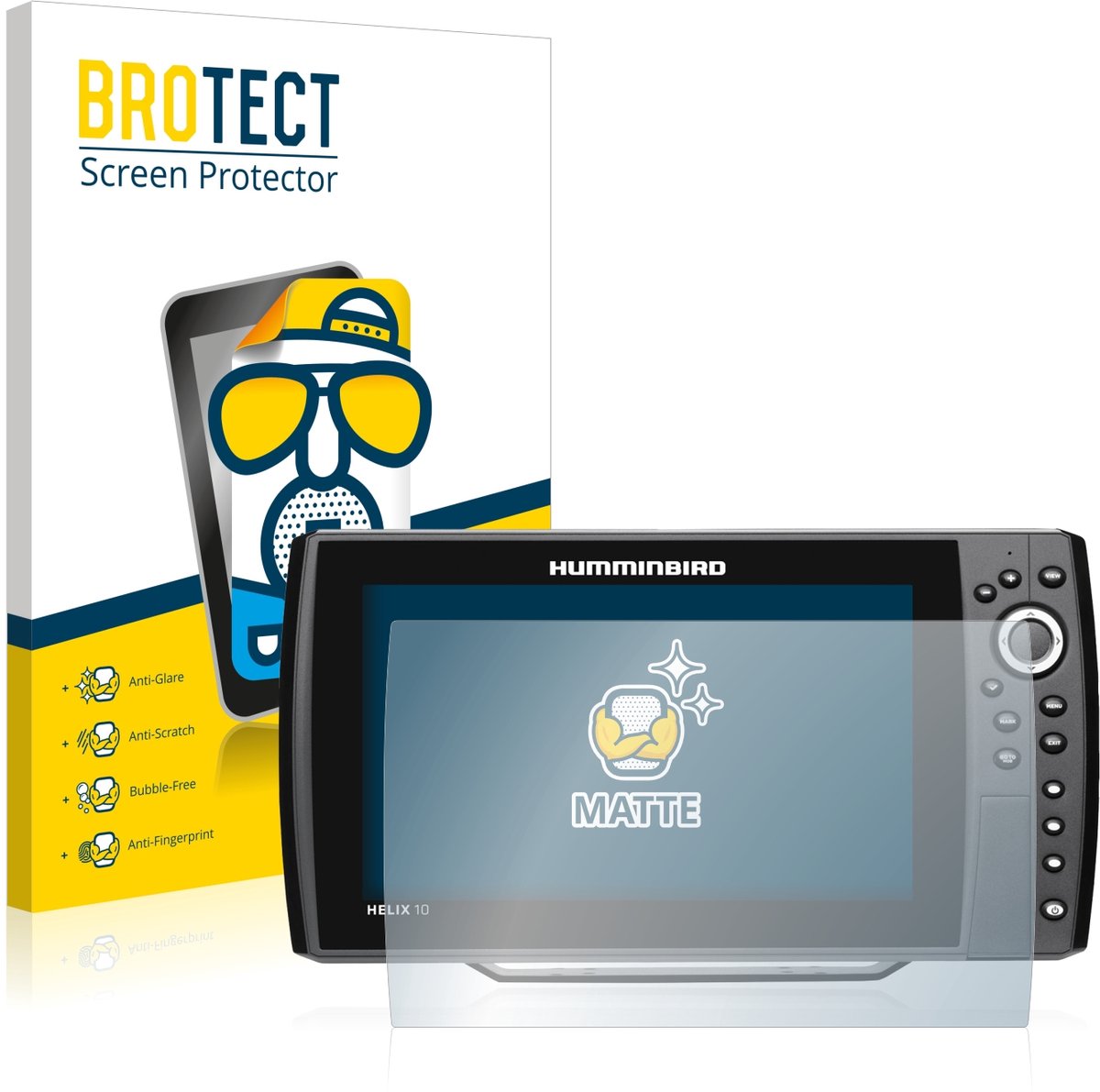 BROTECT - Screenprotector voor Humminbird Helix 10 - Folie Beschermfolie matte 2 Stuks