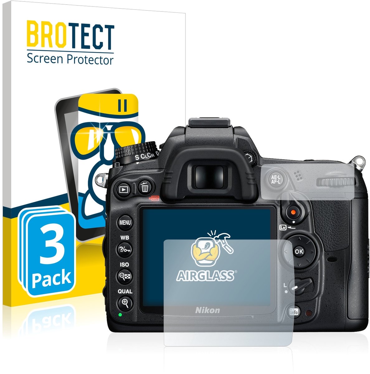 Screenprotector 3 Stuks voor Nikon D7000 Beschermglas transparant