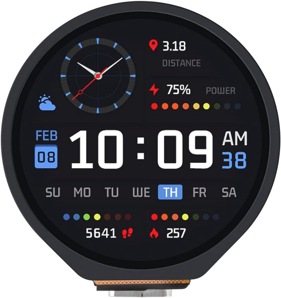 RP2040 Microcontroller Ontwikkelbord met 1.28 Inch Rond Touchscreen LCD 240x240 IPS Scherm en 6-assige Sensor