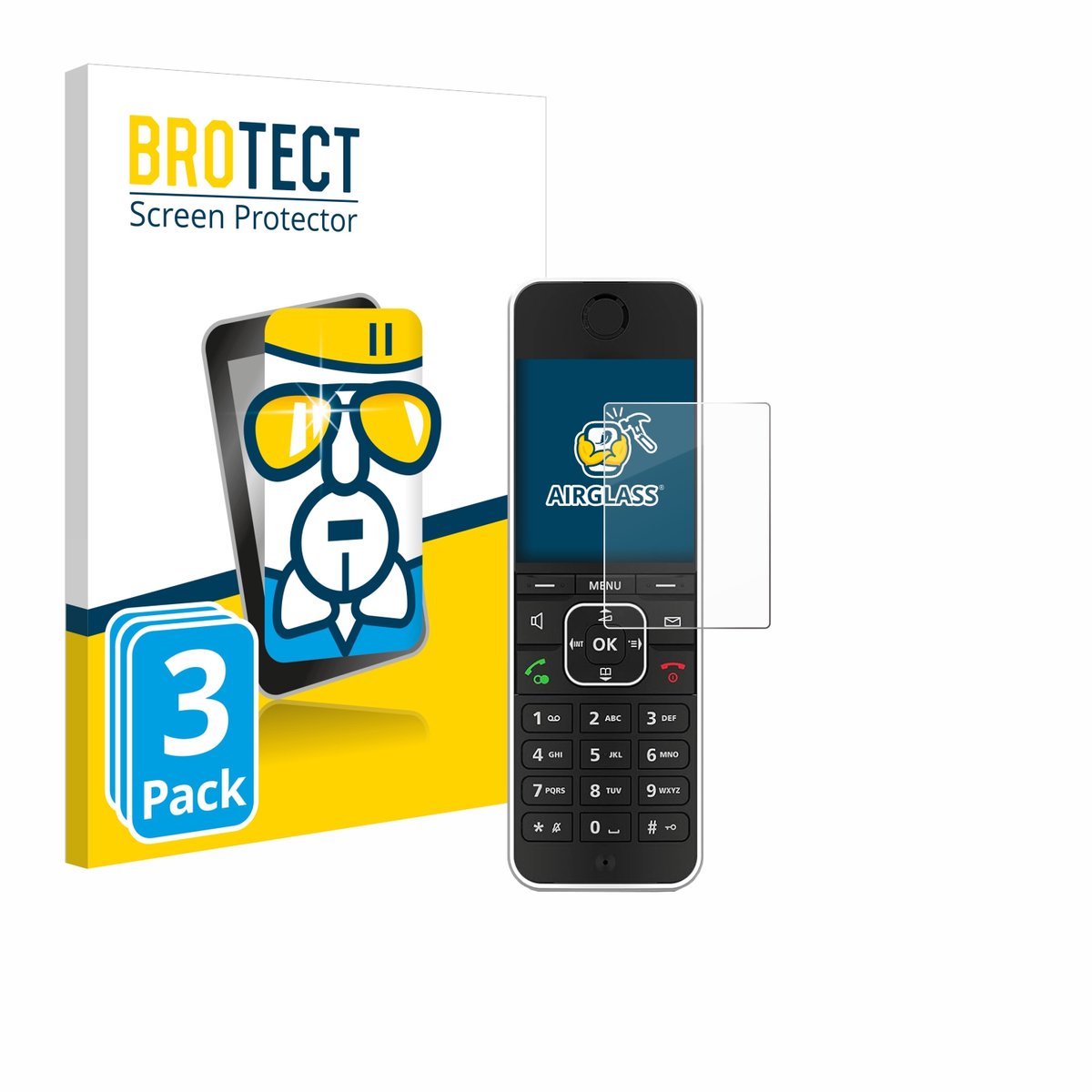 Screenprotector 3 Stuks voor AVM Fritz!Fon C6 Black Beschermglas transparant