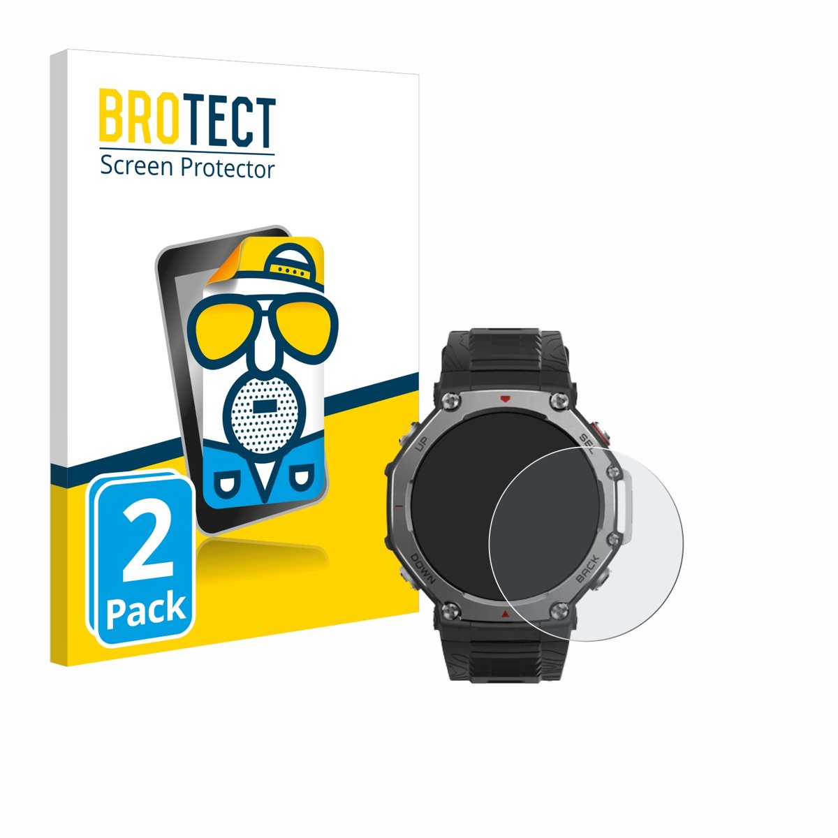 BROTECT - Screenprotector voor Huami Amazfit T-Rex 3 - Folie Beschermfolie matte 2 Stuks