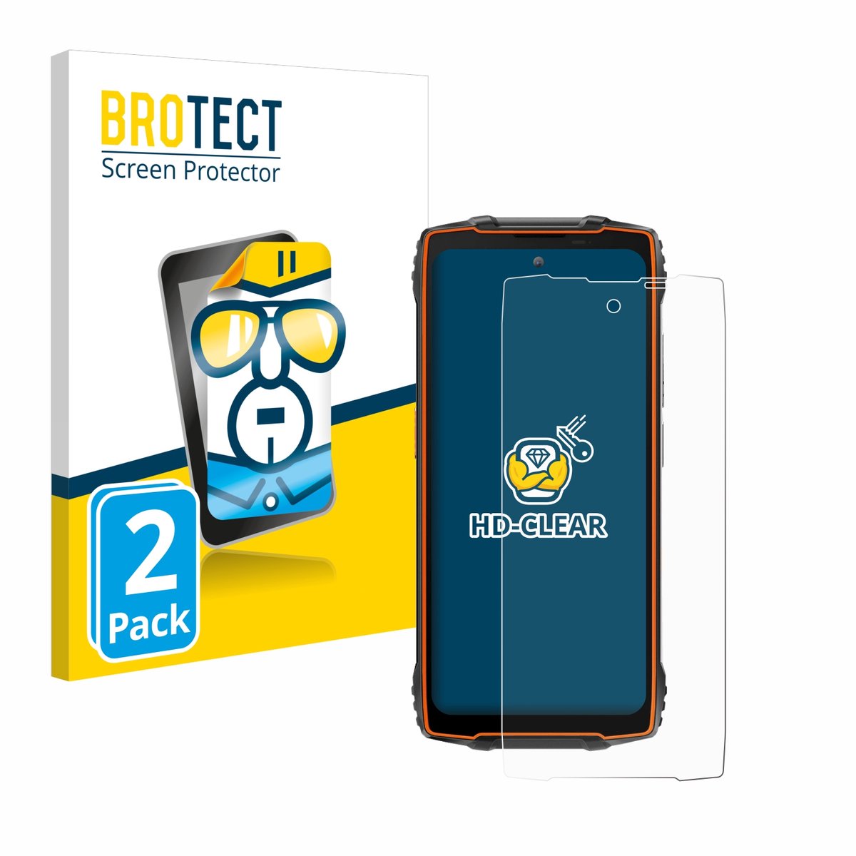 BROTECT - Screenprotector voor Blackview BV8200 - Folie Beschermfolie transparant 2 Stuks