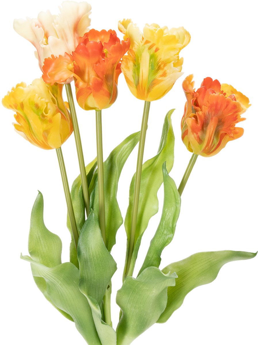 Viana Kunstmatige tulpen voor een stijlvolle woonkamerdecoratie en lentegele oranje