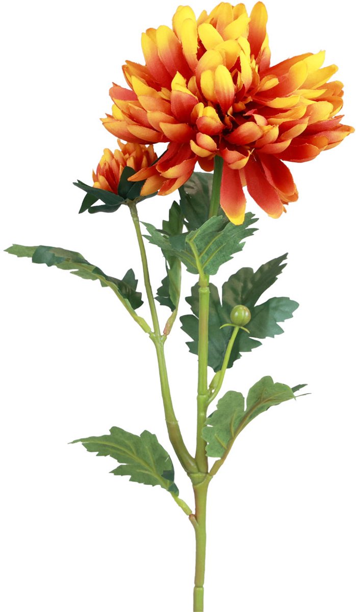Kunstbloemen decoratie dahlia's kunstbloemen oranje 62cm