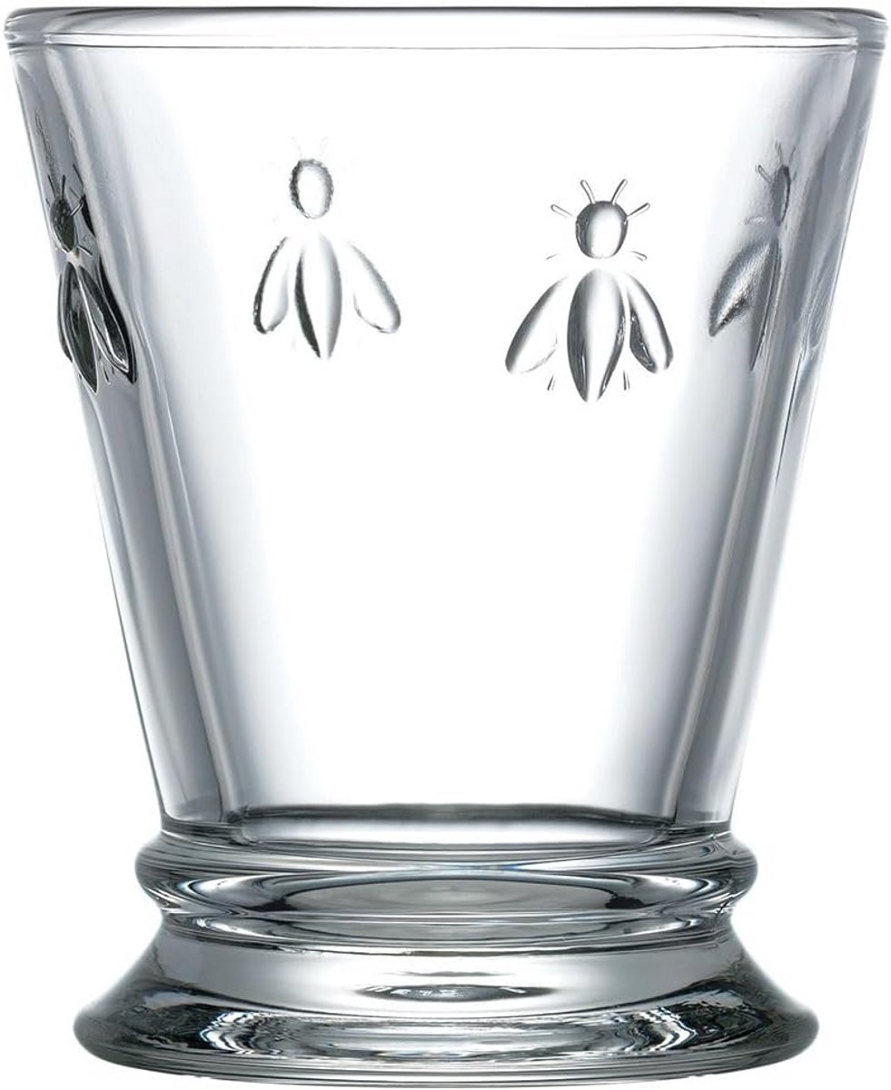 Set van 6 Grote Waterglazen Bijenmotief 260 ml - Stijlvol en Vaatwasserbestendig