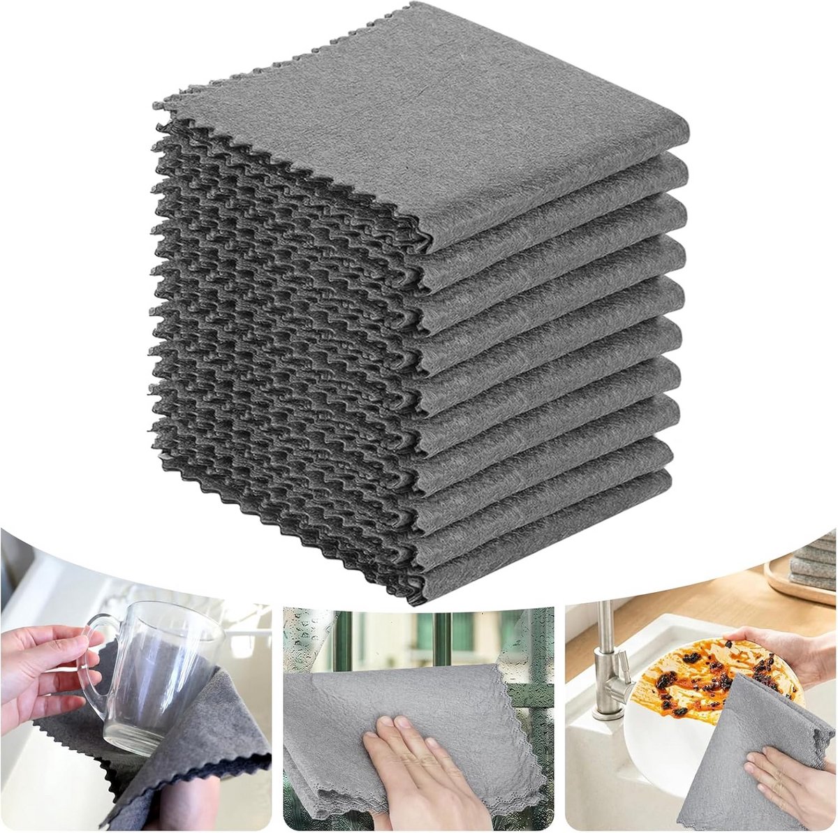 Verdikte microvezelreinigingsdoeken 30x30 cm - herbruikbaar, superabsorberend, pluisvrij