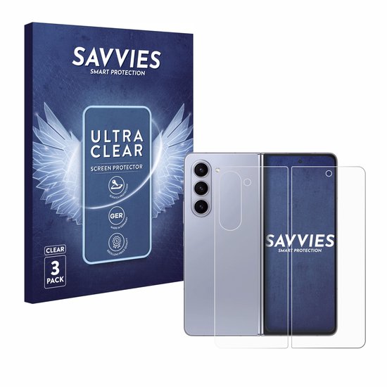 Savvies - Protecteur d'écran pour Samsung Galaxy Z Fold 5 (Avant + Arrière) - Film de Protection Transparent (6 Pièces)