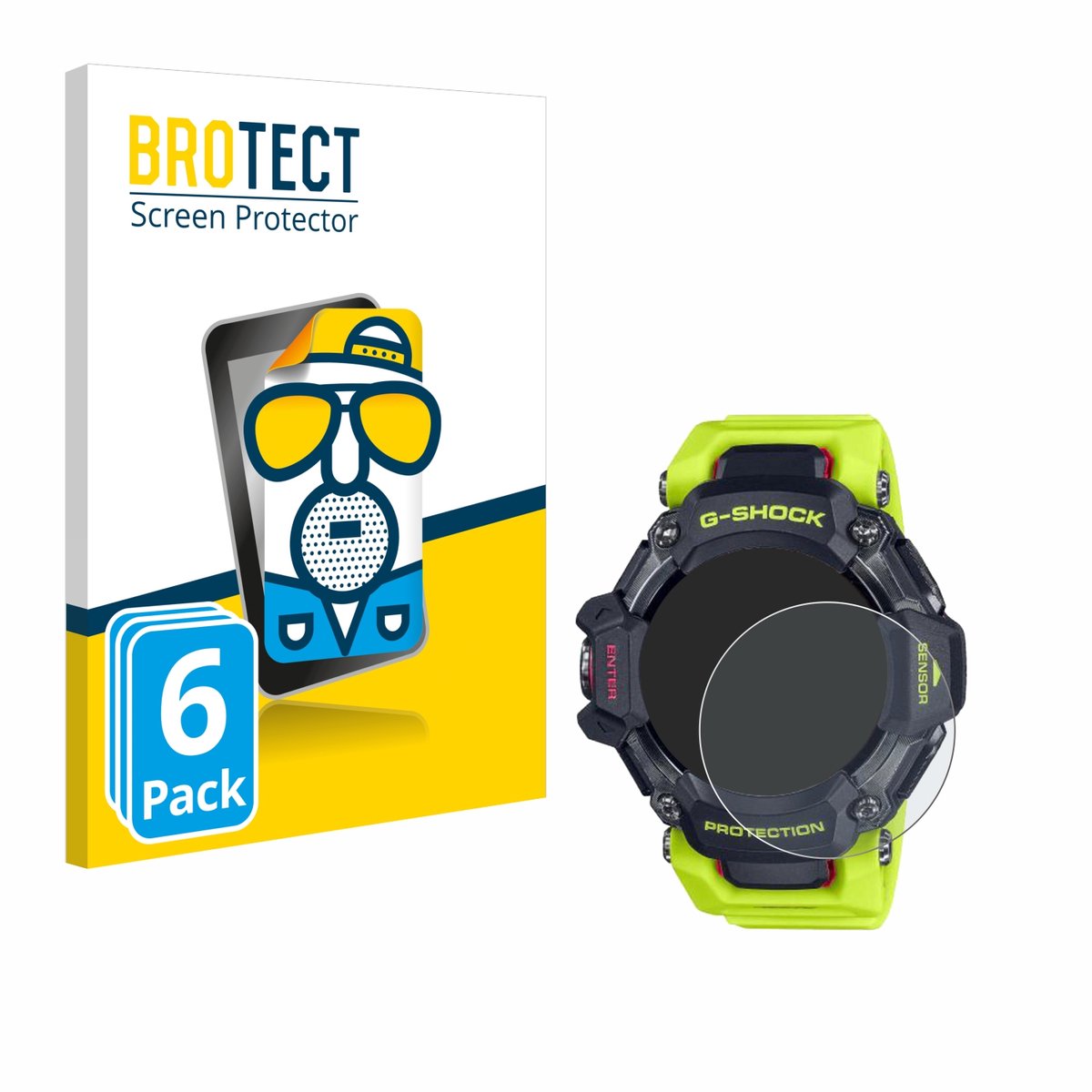 BROTECT - Screenprotector voor Casio G-Shock GBD-H2000 - Folie Beschermfolie matte 6 Stuks