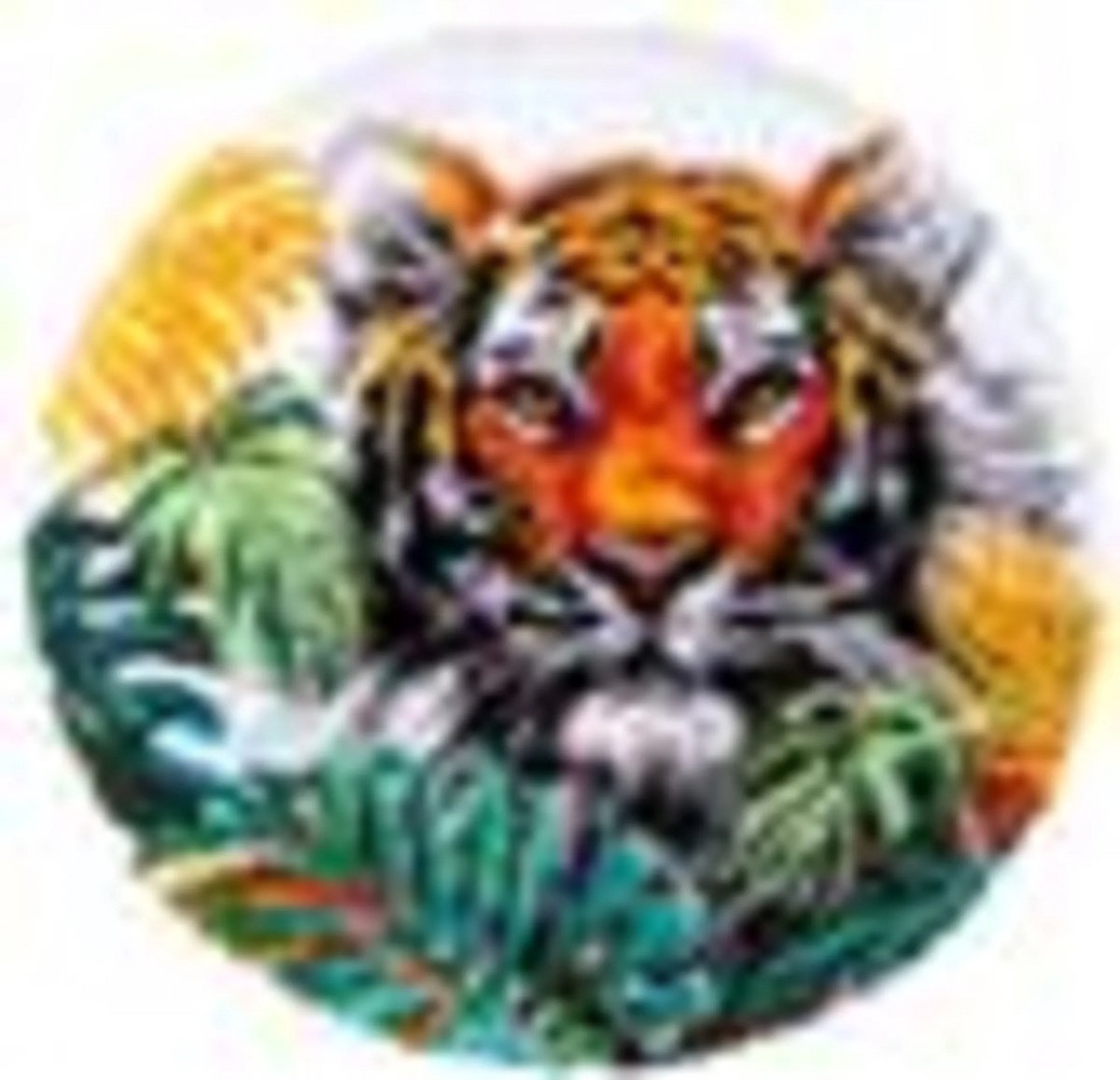 Vervaco - Knoopvormtapijt kit - Tijger met jungle bladeren - PN-0187077 - Borduren - Borduurpakket - Borduurpakket volwassenen - Borduurpakket kind