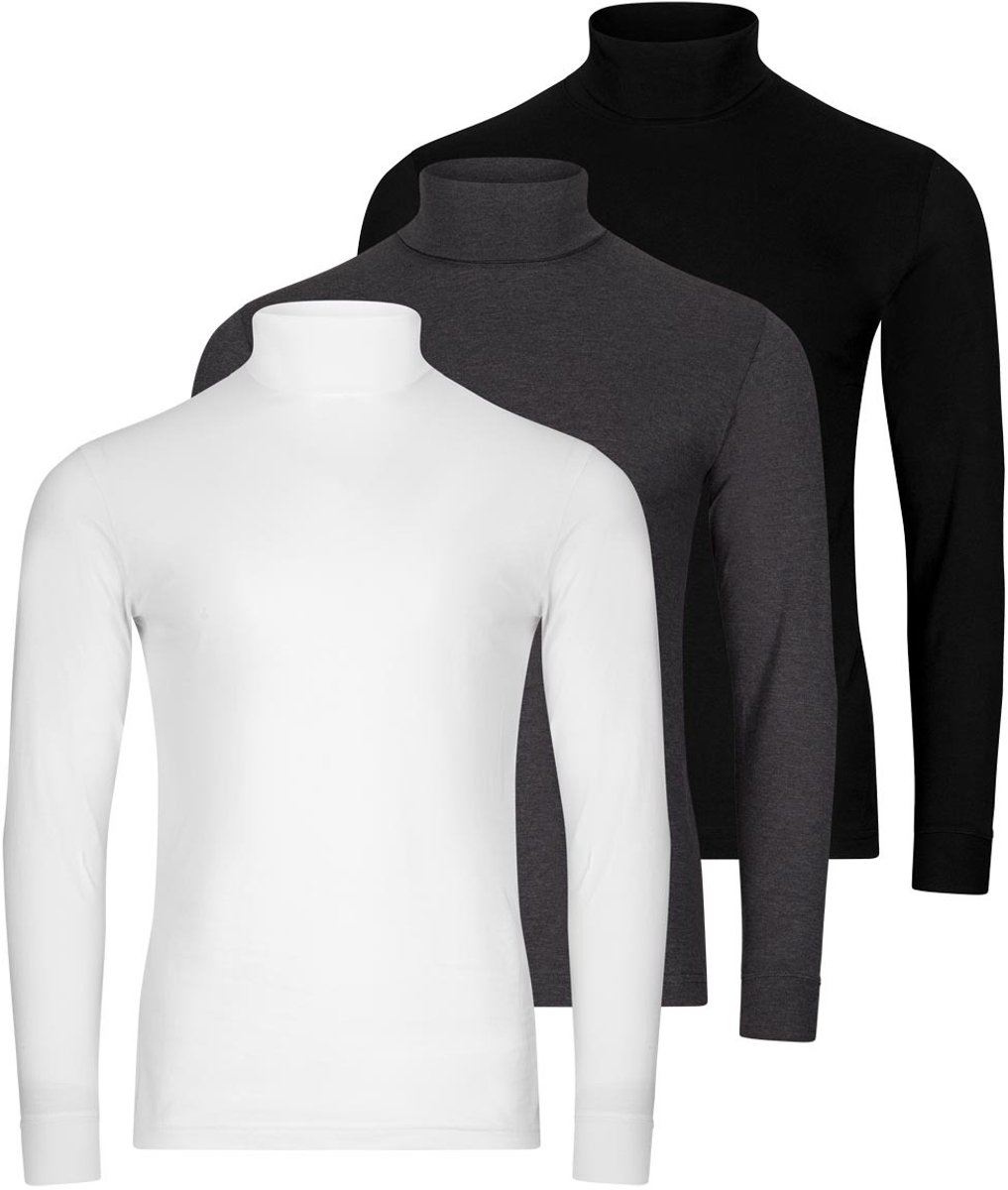 RAGMAN Heren shirt met rolkragen 3 pack Basic