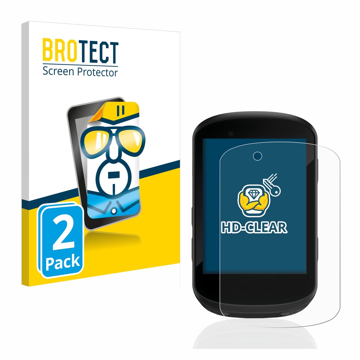 BROTECT - Screenprotector voor Garmin Edge 530 - Folie Beschermfolie transparant 2 Stuks