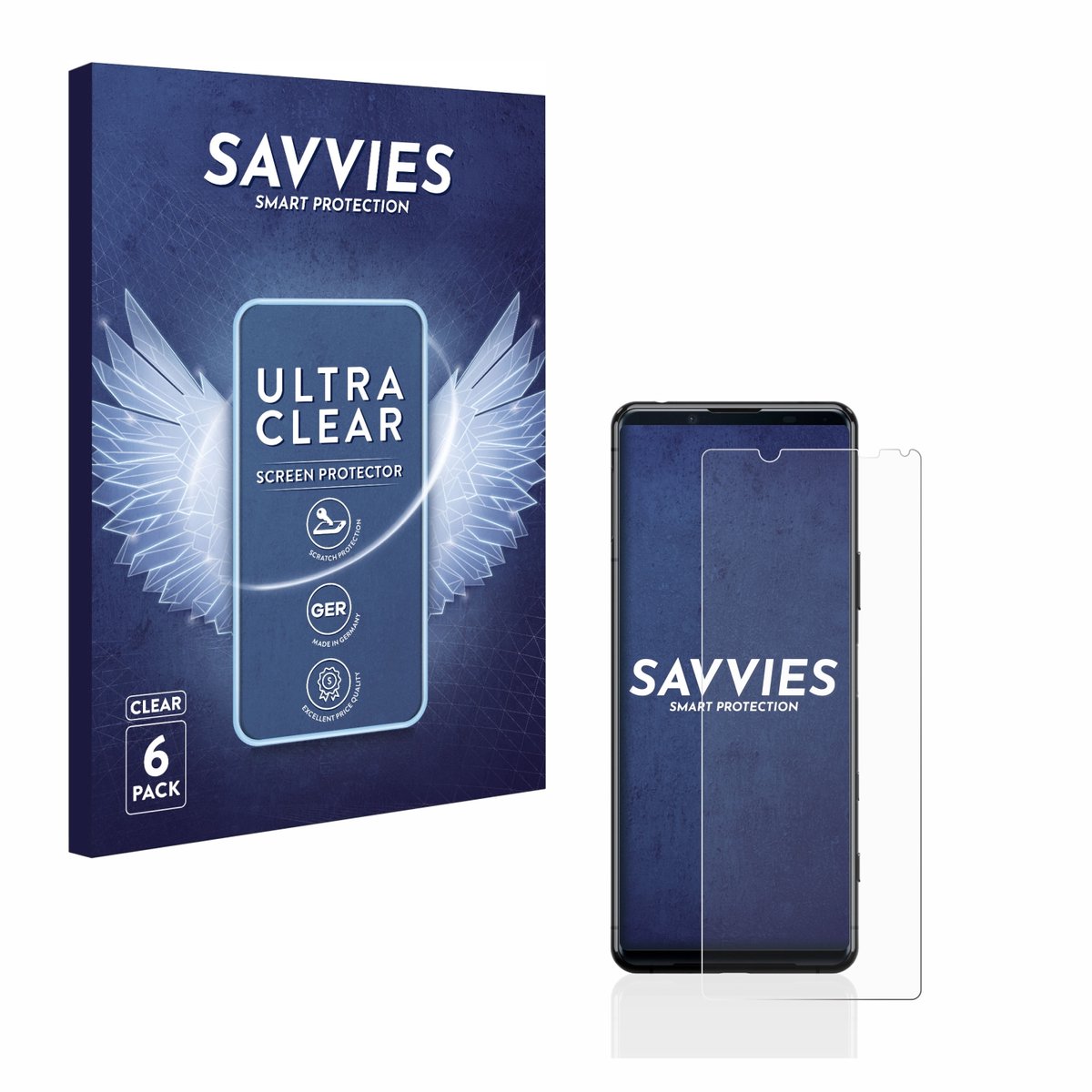 Savvies - Screenprotector voor Sony Xperia 5 II - Folie Beschermfolie transparant 6 Stuks