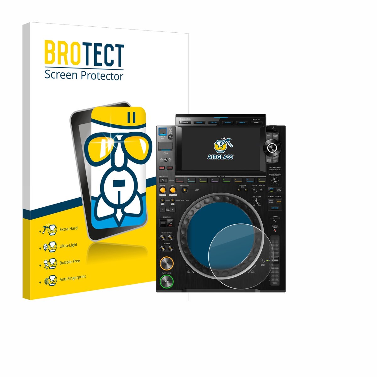 Screenprotector voor Pioneer CDJ 3000 (Cirkel) Beschermglas transparant
