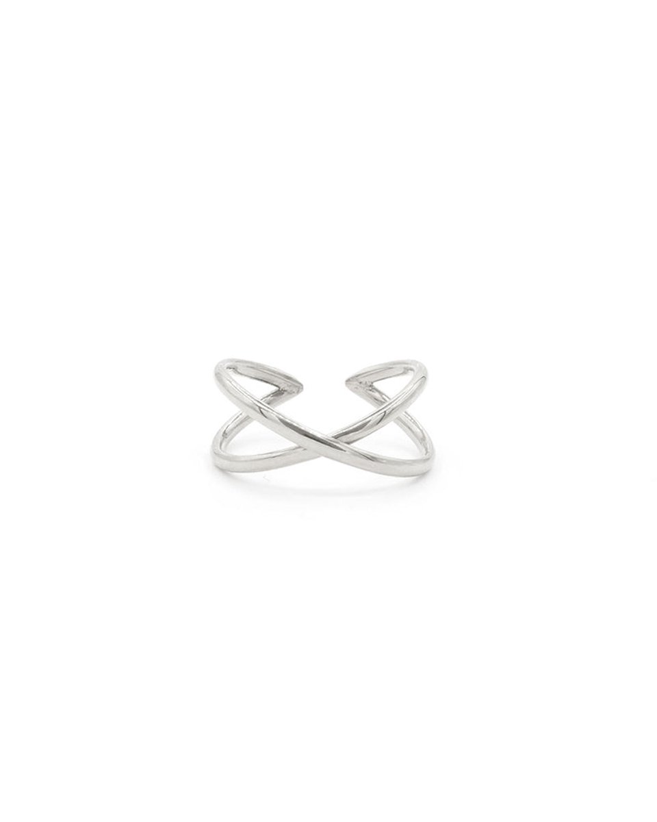 Mint15 Verstelbare ring dubbel X-vorm - Zilverkleur RVS/Stainless Steel