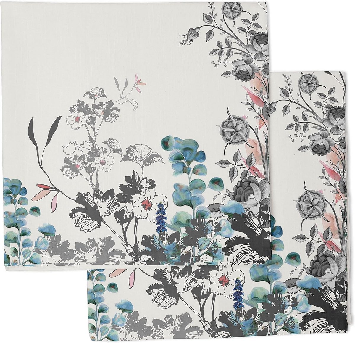 Luxe Katoenen Servetten Set van 12 - Herbruikbaar met Aquarel Bloemenprint