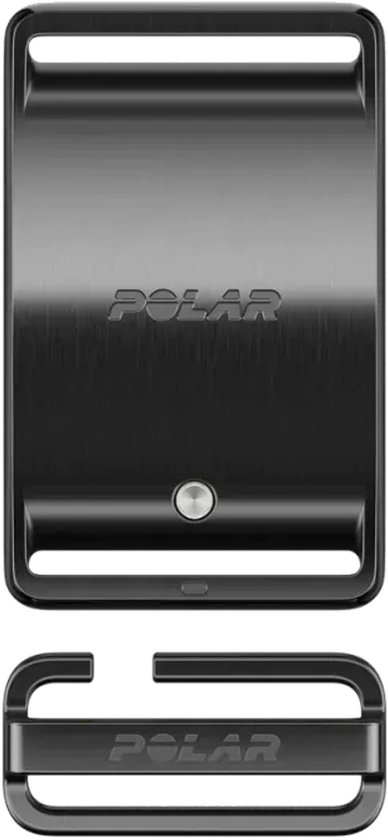 Zwarte Polar module en sluiting voor een activity tracker.