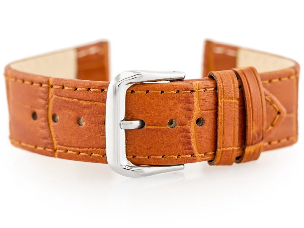 Leren Horlogeband W41 - Bruin - 18mm - Inclusief Gravering Gratis Telescopen