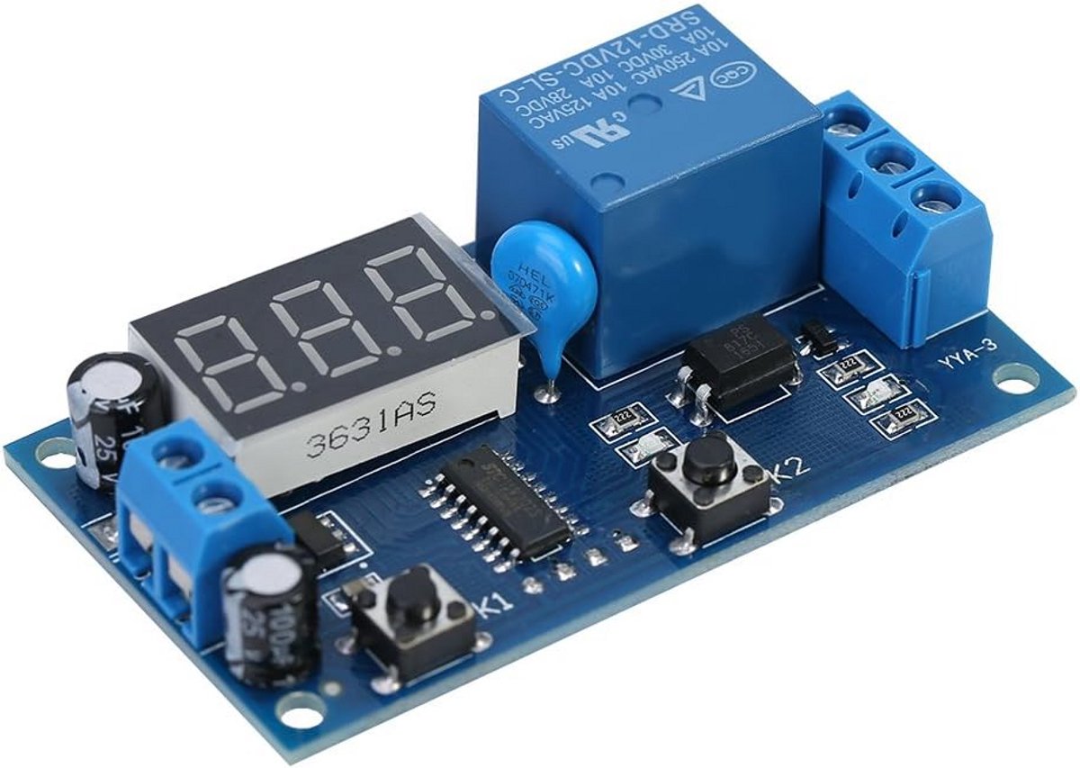 Instelbare Tijdrelaismodule met LED-Display DC 12V