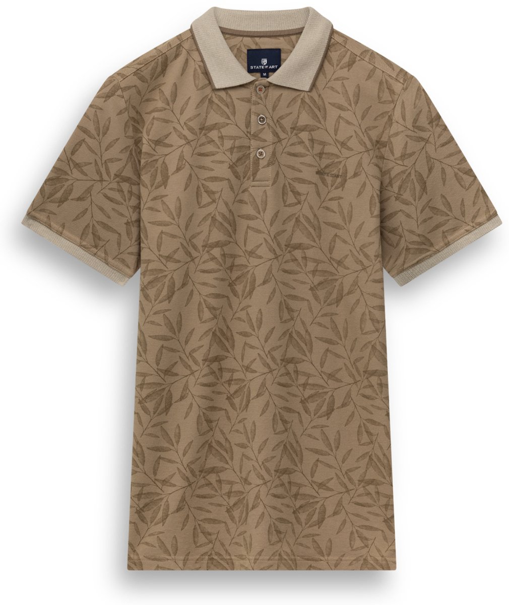 State of Art Poloshirt Pique Polo Met Botanische Print 46416412 1685 Mannen Maat - 3XL