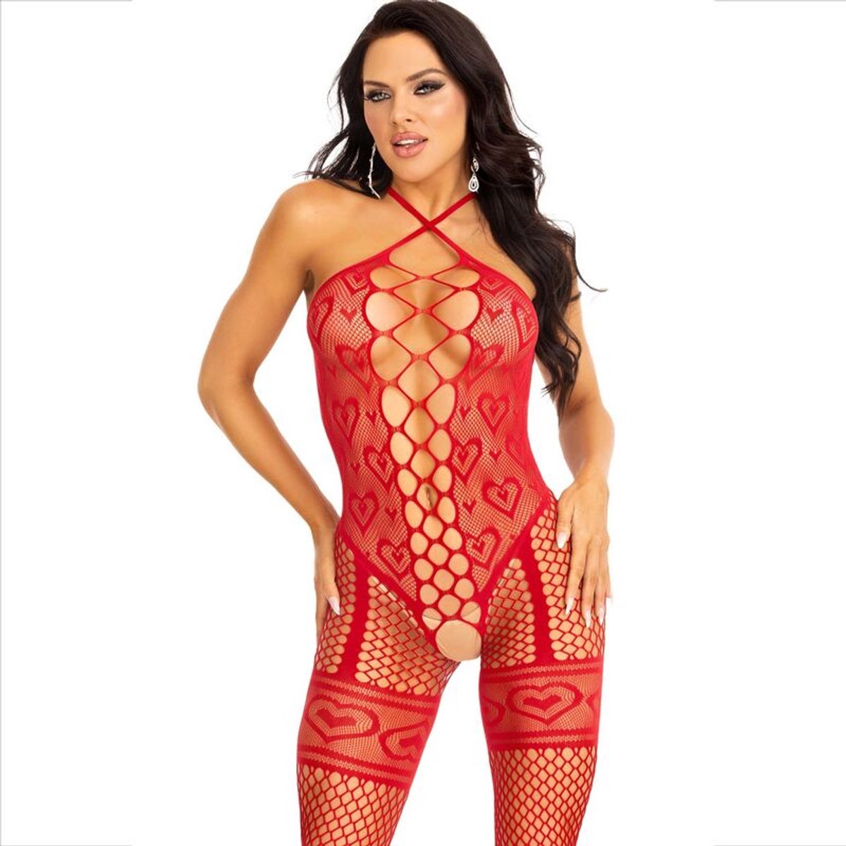 Heart net halter bodystocking