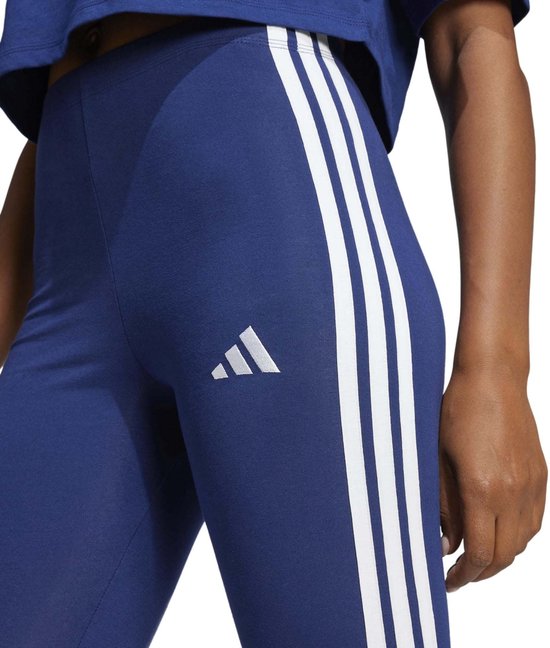 Adidas Sportswear Essentials 3-Stripes Katoenen Legging - Dames - Blauw van Adidas — afbeelding 5