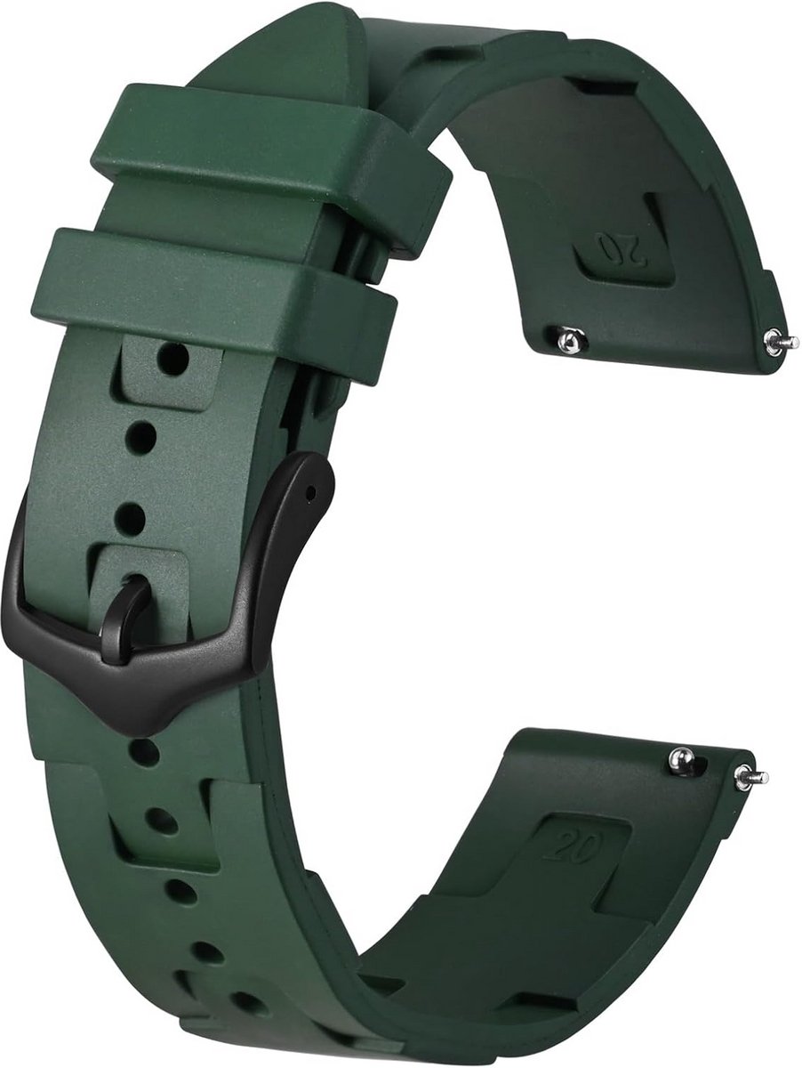 Rubberen Horlogeband 20mm 22mm Duikhorloge Band -- Snelwisselsluiting