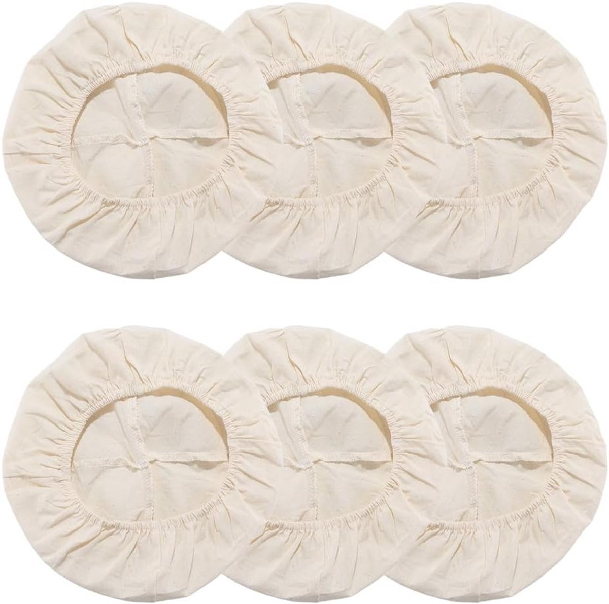 6x Groot Rond Broodvorm Doek Voor Sourdough Bakken - Natuurlijk Linnen Voor Hefmand