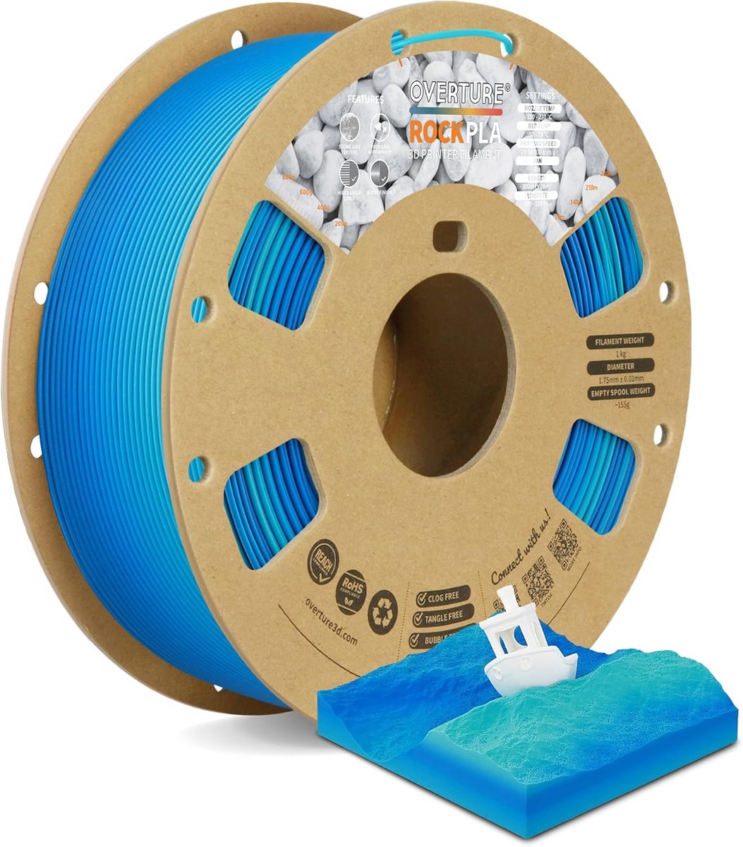 3D Printer Filament 1,75 mm Rots PLA Marmer Effect, 1 kg, Hoge Maatnauwkeurigheid