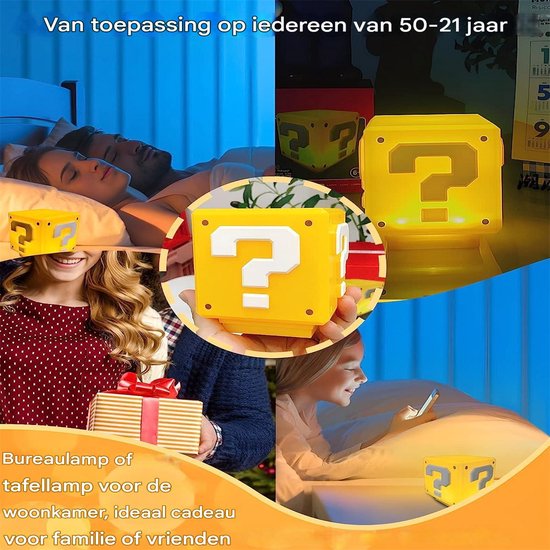 Ynkkvre -LED Dobbelsteen Nachtlamp - Game Nachtlampje voor Kinderkamer & Speelkamer - USB Voeding van Ynkkvre — afbeelding 4